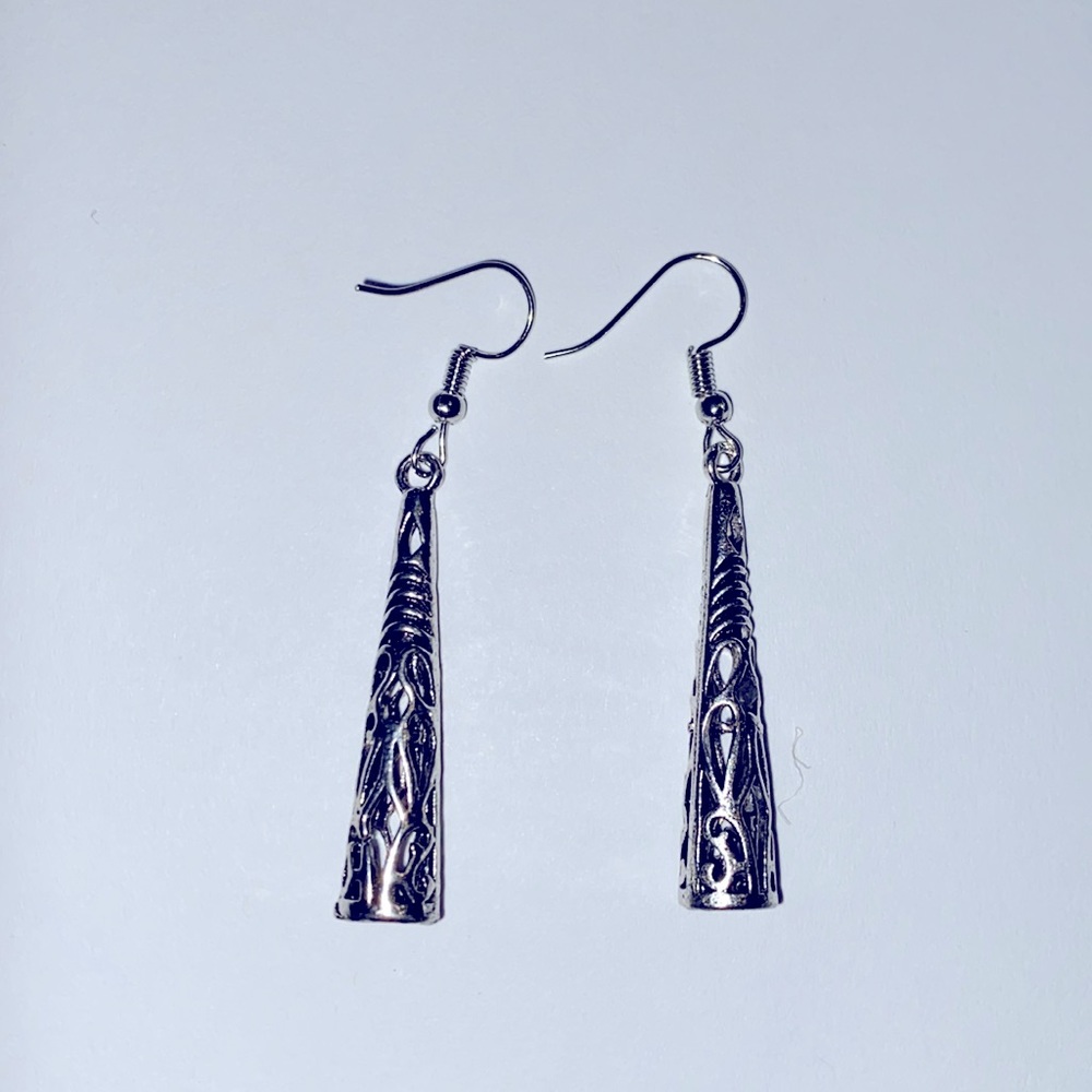 Ornate Silver Plated Earrings